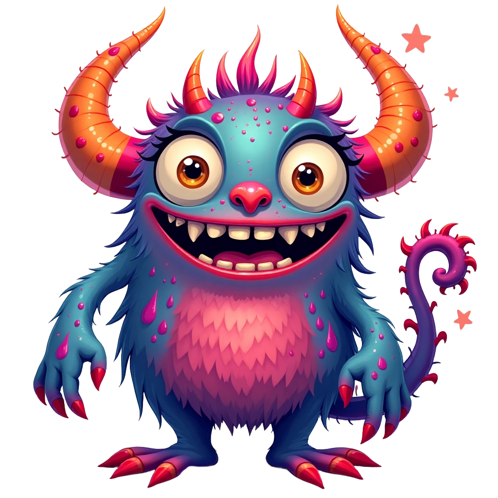 Colorful Monster with Horns